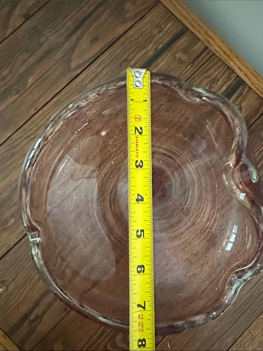 Handblown Iridescent Pink Glass Decorative Bowl - Picture 6 of 6